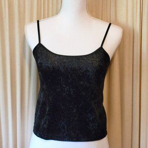 Black Stretch Sparkle Cami Crop Top